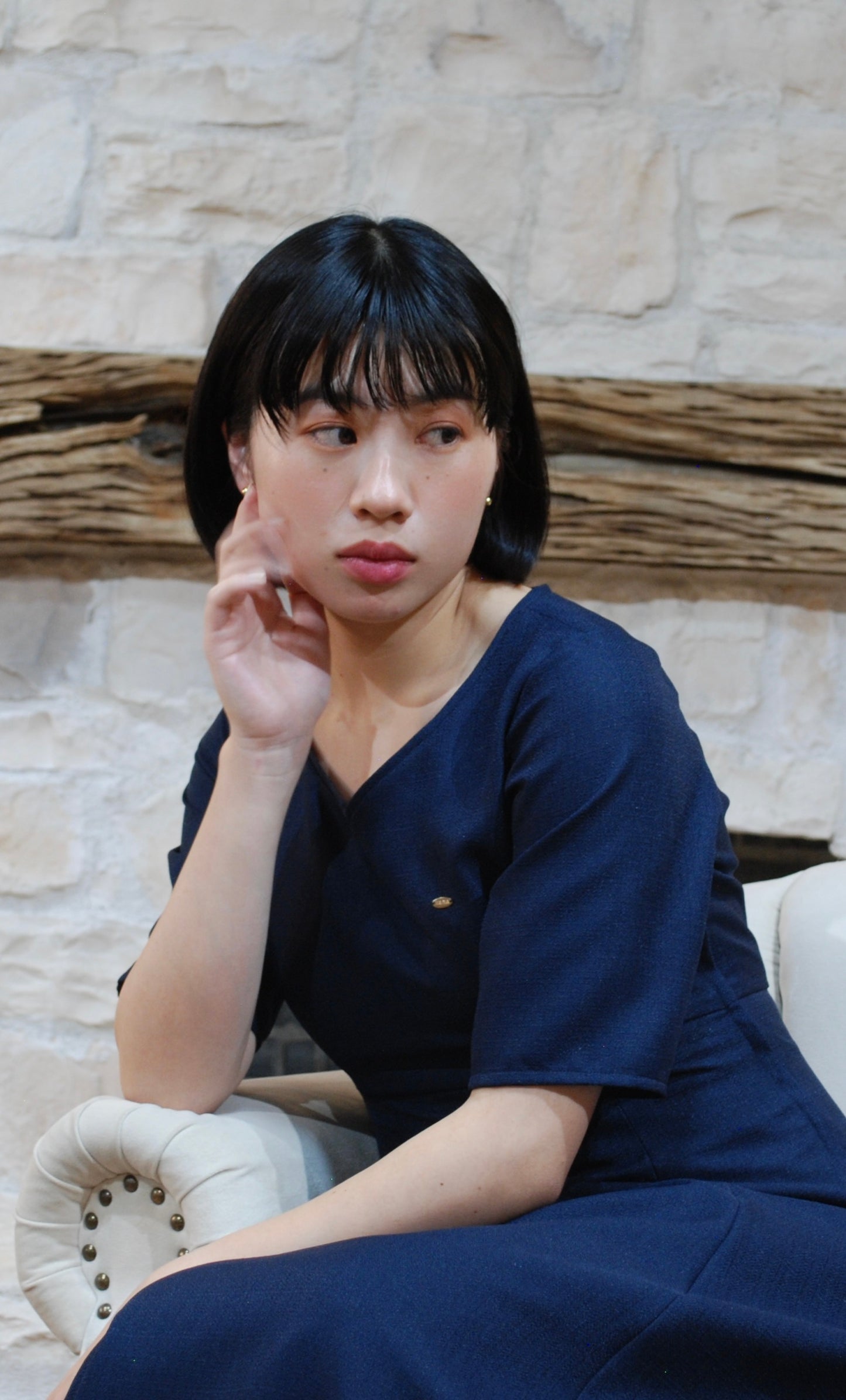 走れるドレス shortsleeve(NAVY)
