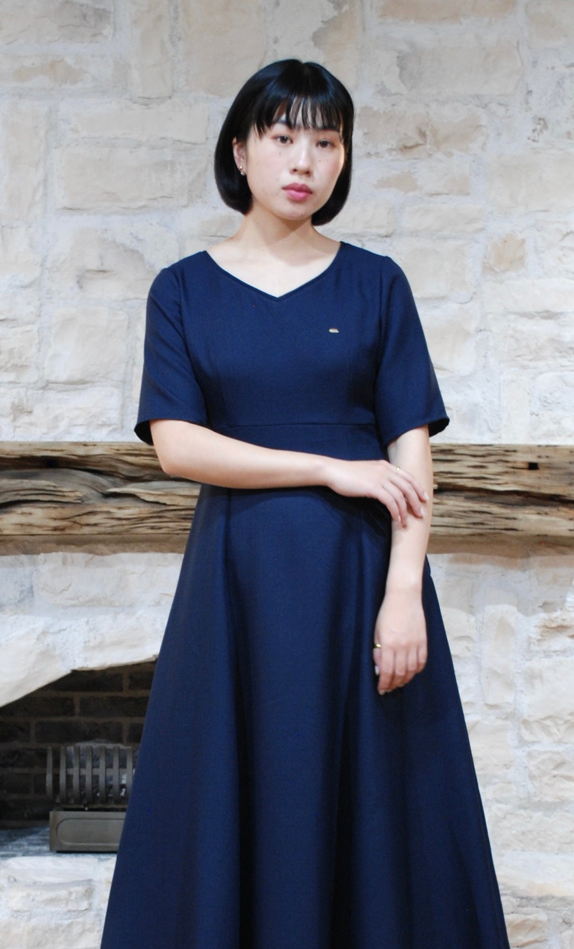 走れるドレス shortsleeve(NAVY)