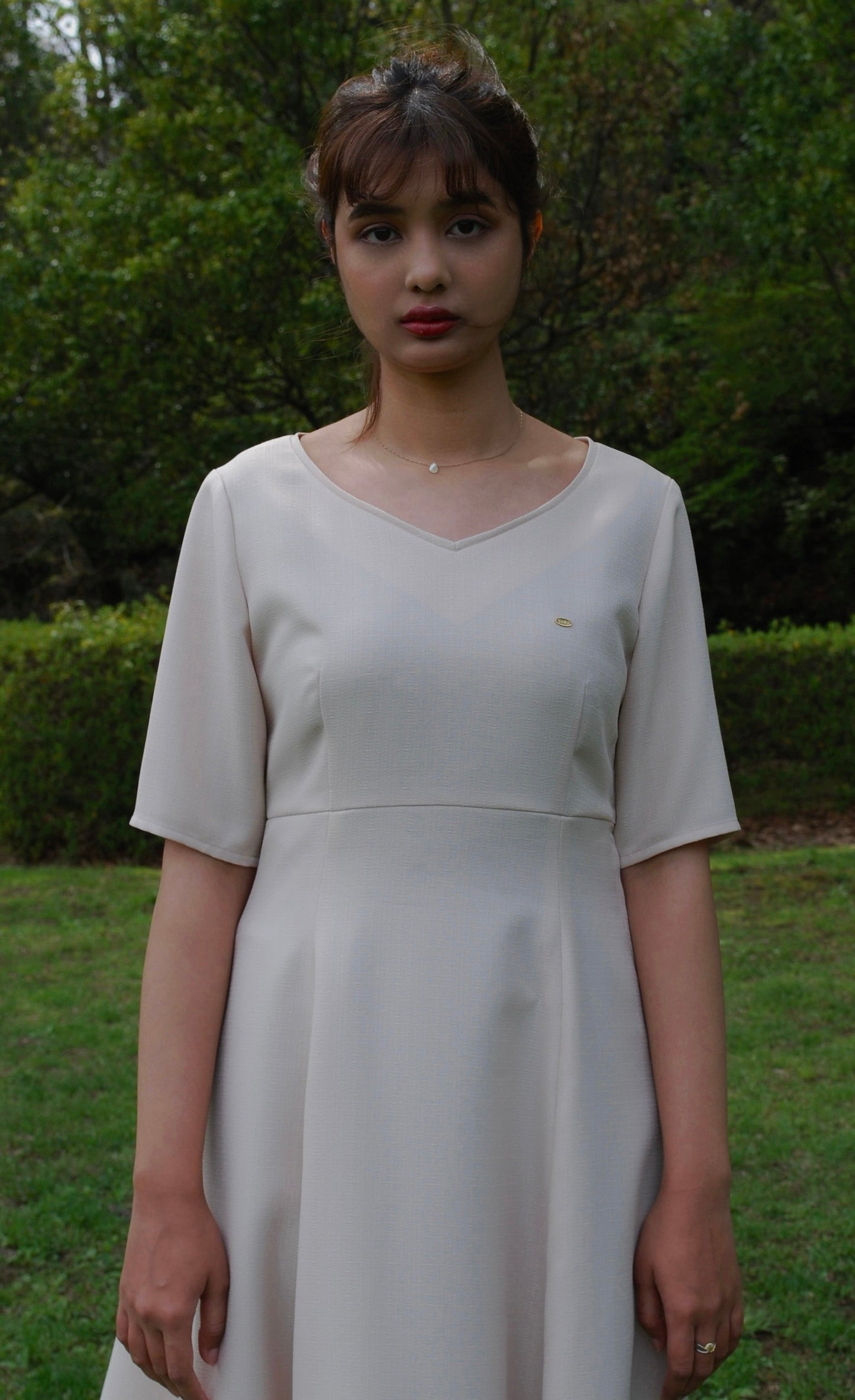 走れるドレス shortsleeve(BEIGE)