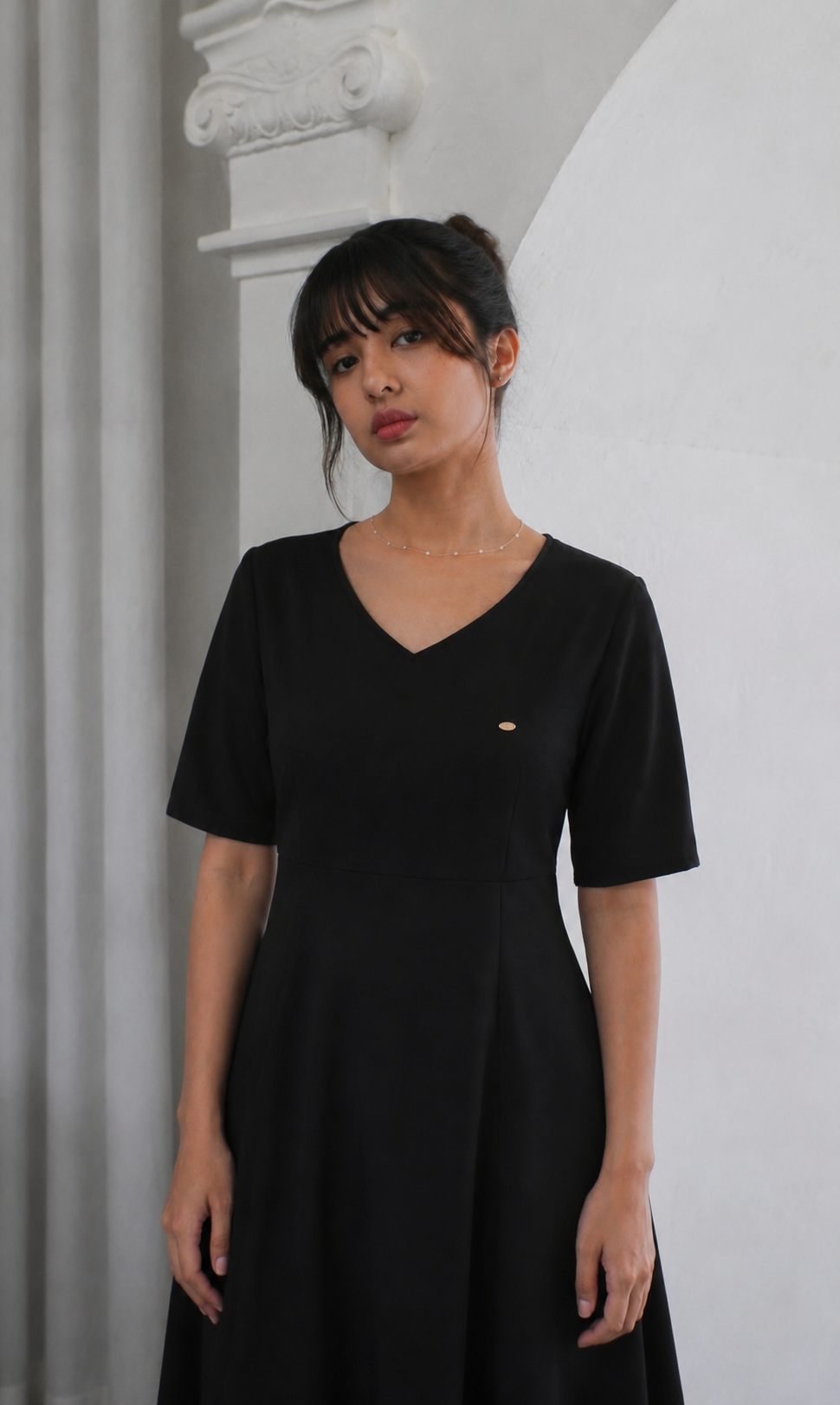 走れるドレス shortsleeve（BLACK)