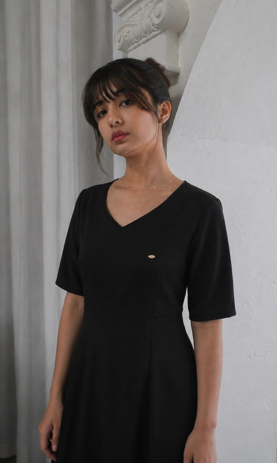 走れるドレス shortsleeve（BLACK)
