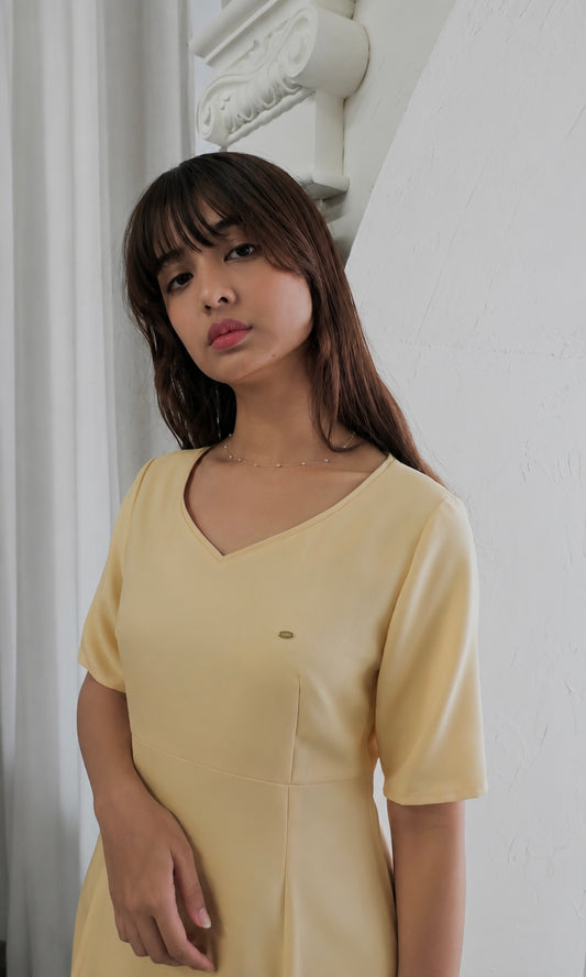走れるドレス shortsleeve（YELLOW)