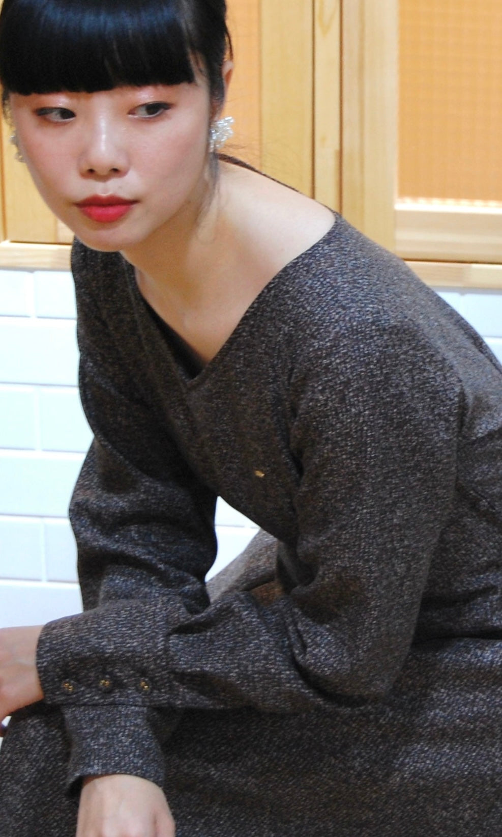 走れるドレス（BROWN–MULTI）